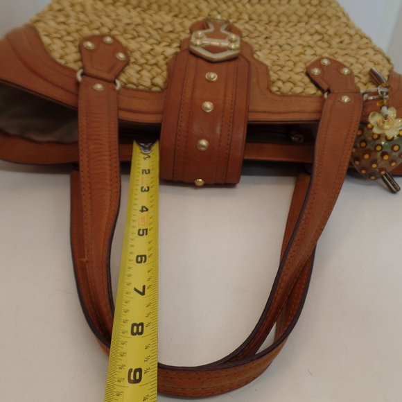 Michael By Michael Kors Santorini Raffia Tote With Beautiful Leather Accents - Picture 7 of 16